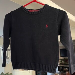 Ralph Lauren Navy Blue Sweater with Red Emblem